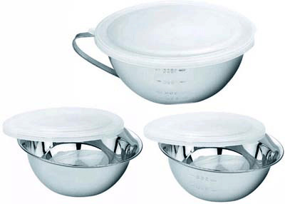Stainless Steel Measuring Bowl with Lid, Feature : Attractive Design, Durable, Hard Structure, Heat Resistance