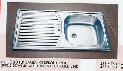 Stainless Steel Square Kitchen Sink with Drainboard