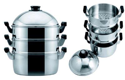 Stainless Steel Steamer, Color : Silver