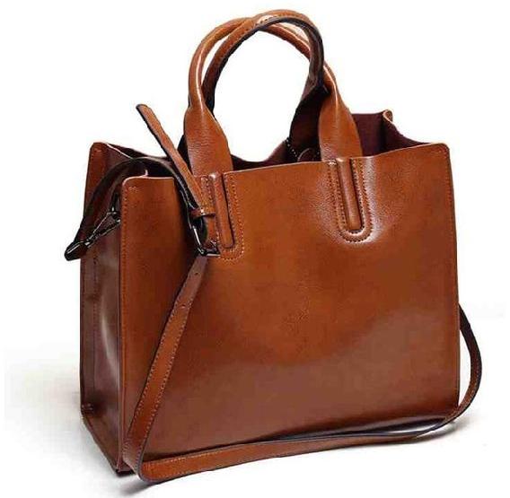 Polished Plain Ladies Leather Handbag, Style : Modern