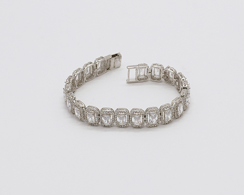 Beautiful White Tennis Bracelet With White Plated