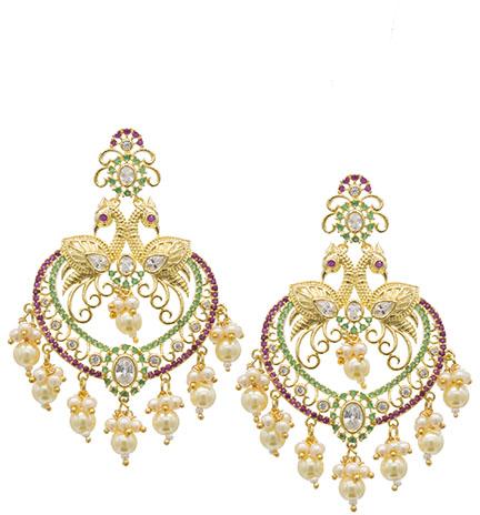 Peacock Multi Shade Fancy Party Earring