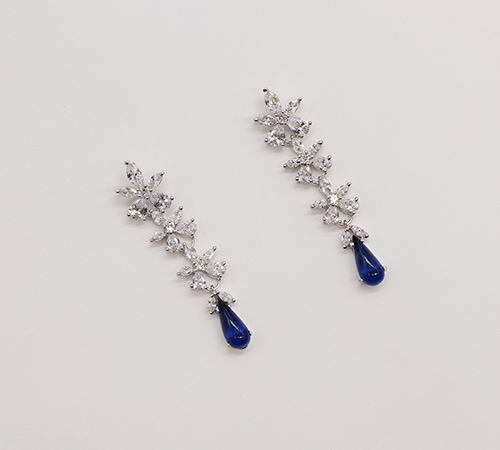 Women Beatiful CZ Blue Drop Stone Earring For All Festival