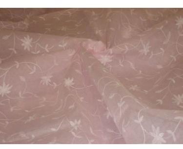 Cotton organdy fabric embroidered