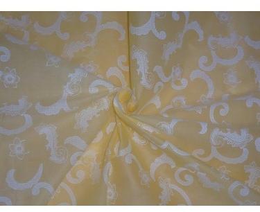 Cotton organdy printed fabric pastel yellow