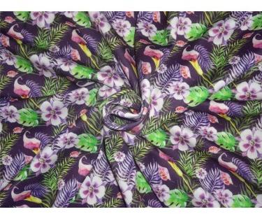 Dark tiny floral print Scuba Knit fabric