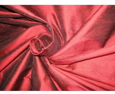 Elegant Scarlet Red/Black Silk Dupioni