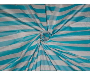silk taffeta sky blue and white colour stripe