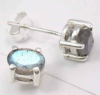 925 Silver LABRADORITE Studs Earrings