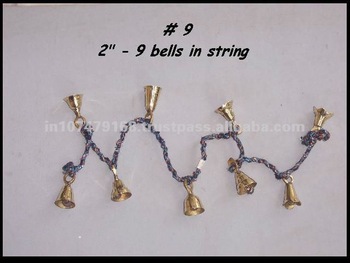 Brass bell in a string wind chime