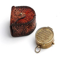 Engraved Compass with Embossed Leather case