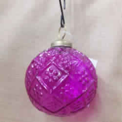 Decorative dark Pink Round Glass Hanging Bauble