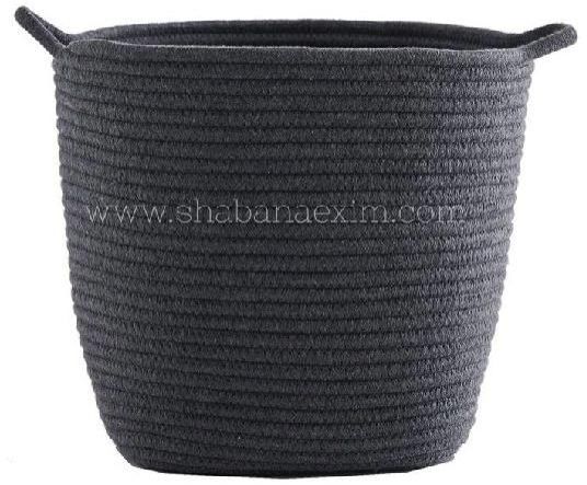 Black Color Laundry Baskets Foldable Cotton Rope Storage Basket at Best Price in Delhi