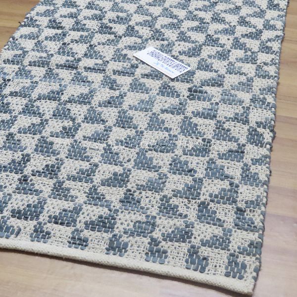 Leather 90% Cotton 10% Designer Rug