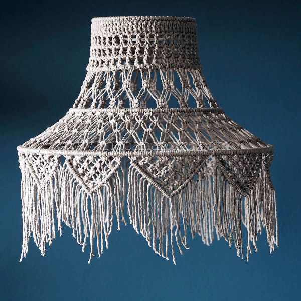 Handmade Natural Cotton Rope Macrame Lamp Shade