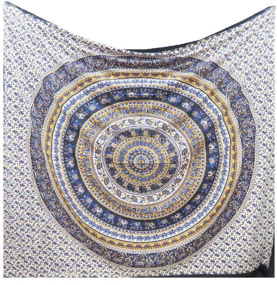 -100% Cotton Mandala Tapestry, Pattern : – Printed