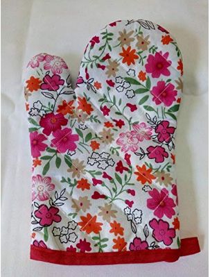 Multipurpose Fancy Floral designed Cotton Padded Kitchen Gloves