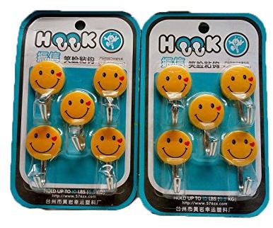 Multipurpose Mini Smiley Fast Stick Keychain Key Wall Hook