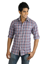 Slim Fit Cotton Casual Checkered Shirt, Supply Type : In-Stock Items