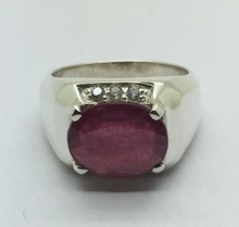 Bangkok ruby silver mens ring, Style : Popular