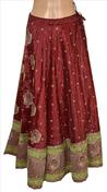 Maroon color art silk lehenga