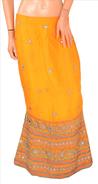 Orange color pure silk skirt