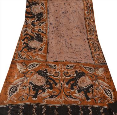 Vintage Indian Silk Batik Saree