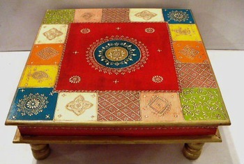 Wooden Painted Bajot Table