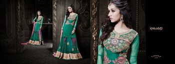Shraddha Kapoor Designer Salwar Kameez, Color : Green