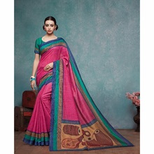 Hastkala Kosa Silk handloom cotton saree, Color : Pink, Green, Blue