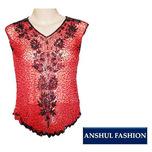 Anshul Fashion ! Beaded Top, Color : Red