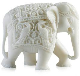 Anshul fashion Handicrafts White Marble Elephant Showpiece