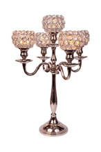 Silver Crystal Globe Candelabra