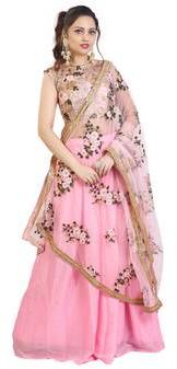 Printed Georgette Lehenga (PT-229), Size : M, S, XL