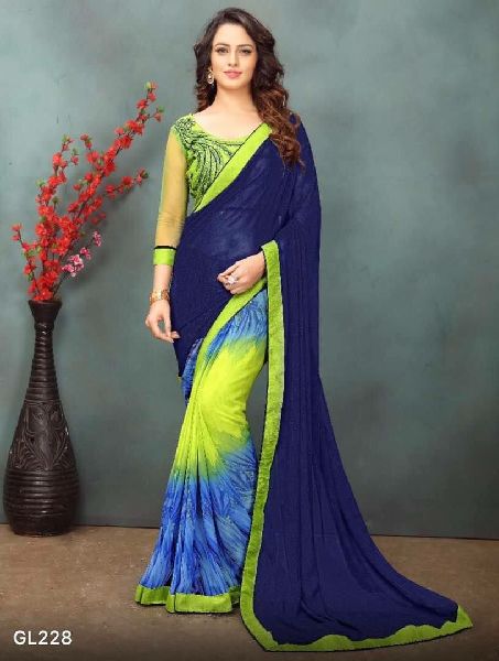 Plain Georgette Saree (PT-102), Feature : Anti-Wrinkle, Comfortable, Impeccable Finish