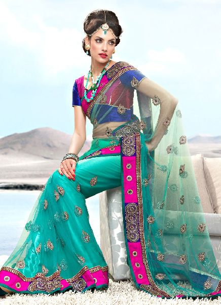 Printed Net Saree (PT-159), Occasion : Festive Wear, Party Wear, Wedding Wear