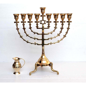 Essential Handicrafts Oil Menorah Hanukkah, Size : 15 height 14 wide (inch)