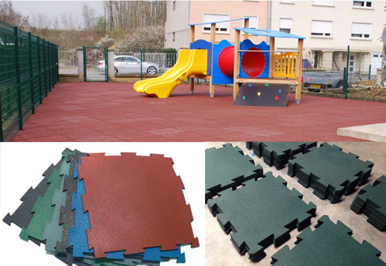 Recycled Rubber Interlocking Floor Tiles by Yes General Trading