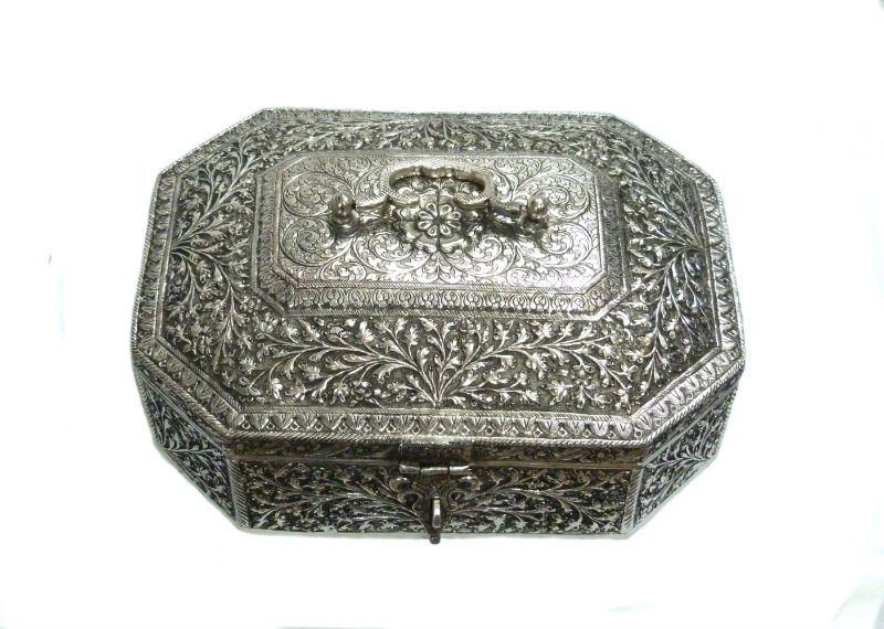 Bharat Handicrafts White Metal Box