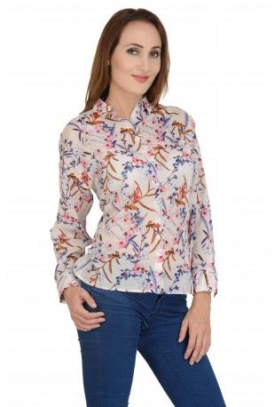 womens Printed Shirt Style Top