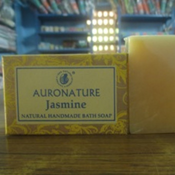 Natural Handmade Jasmine Bath Soap, for Cosmetic Hotel Supplies, Shape : Rectangle