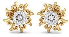 Floral Gold Stud Earring