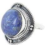 Round Purple Stone Silver Ring