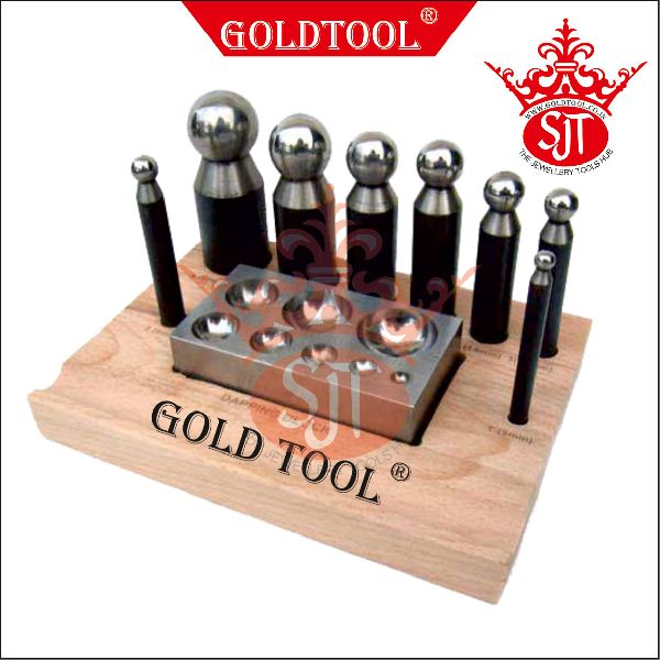 8 Pieces Dapping Punch Set With Domming Block