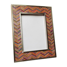 Multicolor Wooden stripes Photo Frame, Size : Customized