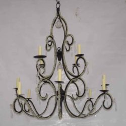 Arm Glass crystal iron chandelier, Color : Gold / silver / Copper