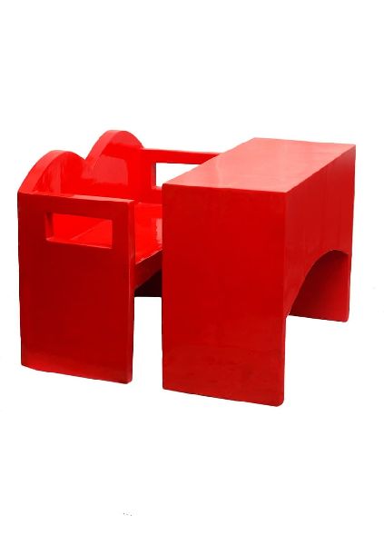Red Fiber Desk-Bench For Kids