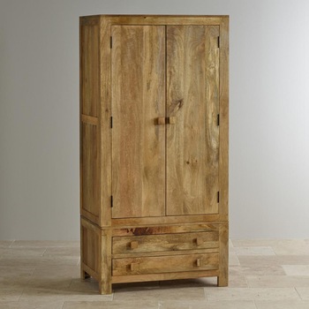 Solid natural mango wood wardrobe