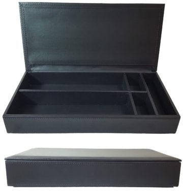 Black Leather Stationary Box