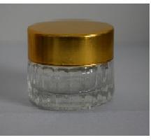 Clear Cream Jar Golden Cover